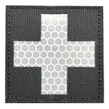 Reflex Patch Velcro Kreuz Schwarz Weiß