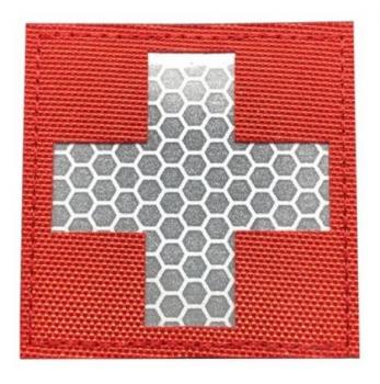 Reflex Patch Velcro Cross Red White