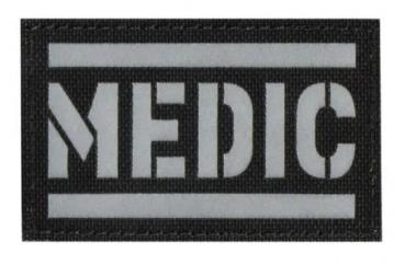 Reflex Patch Velcro Medic Schwarz Weiß