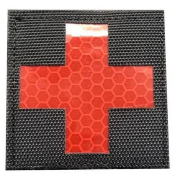 Reflex Patch Velcro Cross Black Red