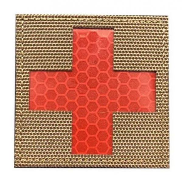 Reflex Patch Velcro Cross Coyote Brown White