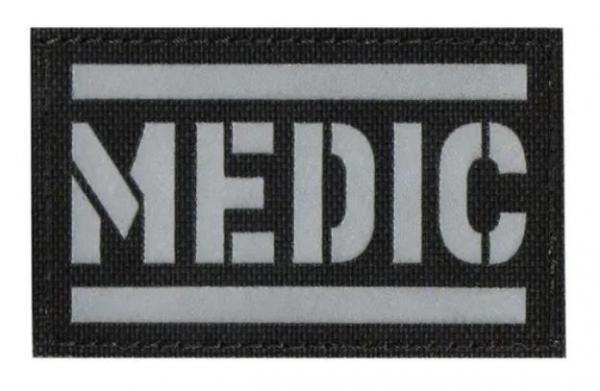 Reflex Patch Velcro Medic Black White