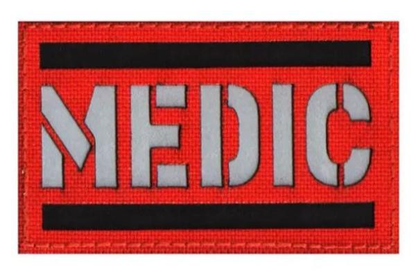 Reflex Patch Velcro Medic Rot Weiß